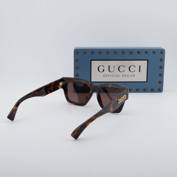 Gucci GG1835S 002 Square Sunglasses - Medium Brown Havana / Brown main image 6
